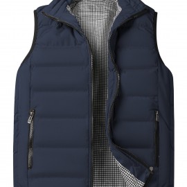 Winter Thick Vest For Men, Casual Black Warm Padded Sleeveless Jacket Best Sellers