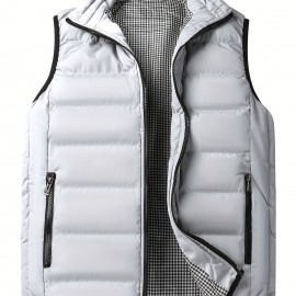 Winter Thick Vest For Men, Casual Black Warm Padded Sleeveless Jacket Best Sellers