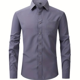 Men's Basic Button Down Fit Lapel Dress Shirt